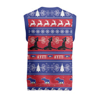 Haiti Christmas Knitted V-Neck Vest Jwaye Nwel Ayiti Neg Marron Veve Vodou - Wonder Print Shop