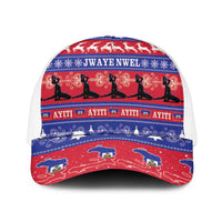 Haiti Christmas Mesh Trucker Cap Jwaye Nwel Ayiti Neg Marron Veve Vodou - Wonder Print Shop