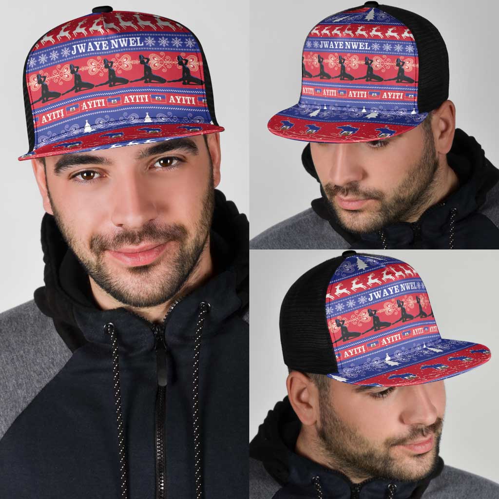 Haiti Christmas Mesh Trucker Cap Jwaye Nwel Ayiti Neg Marron Veve Vodou - Wonder Print Shop