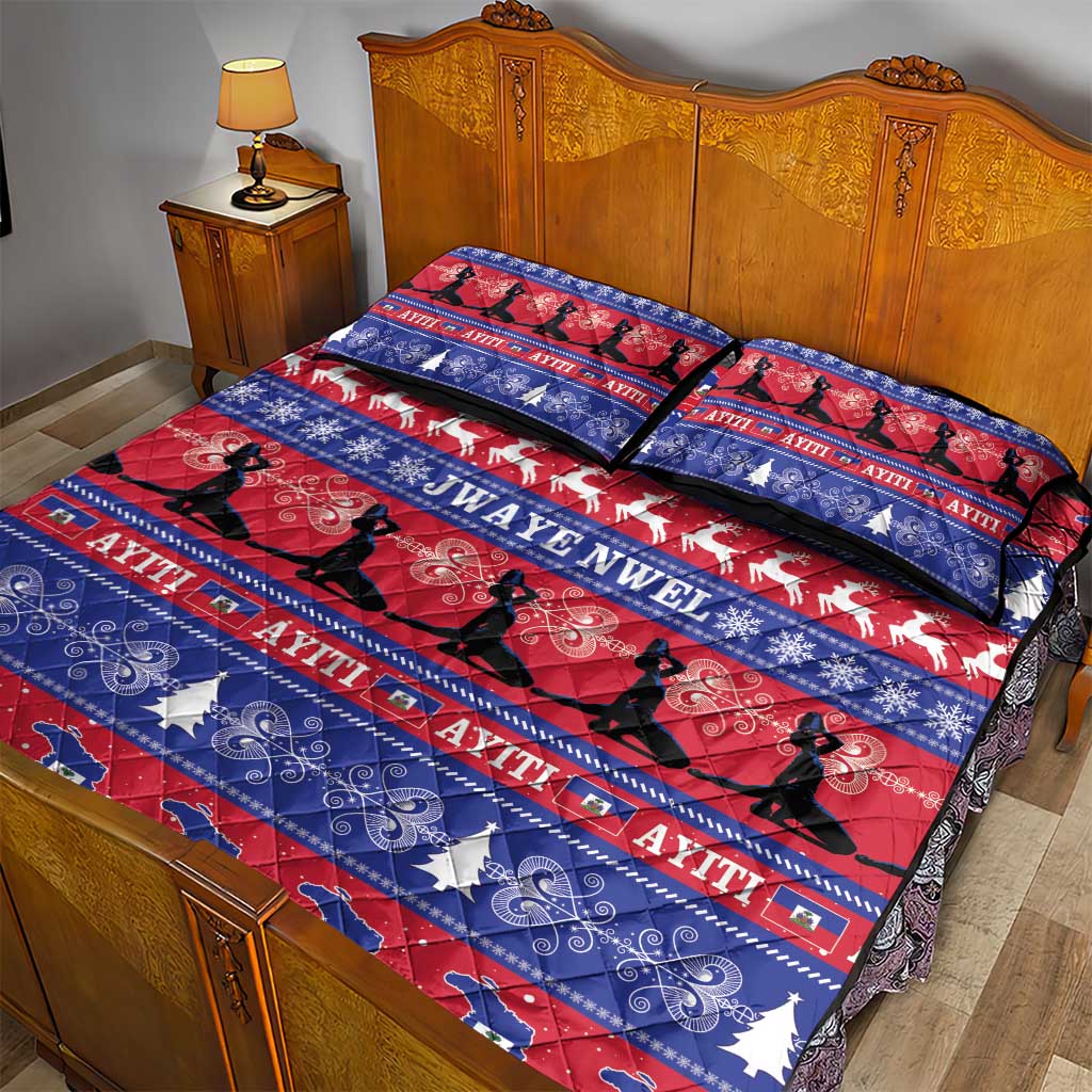 Haiti Christmas Quilt Bed Set Jwaye Nwel Ayiti Neg Marron Veve Vodou - Wonder Print Shop