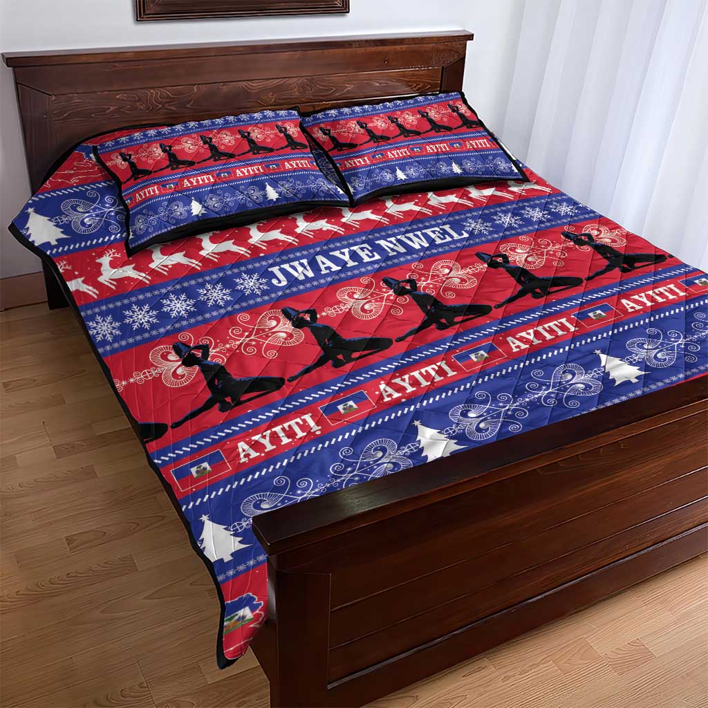 Haiti Christmas Quilt Bed Set Jwaye Nwel Ayiti Neg Marron Veve Vodou - Wonder Print Shop