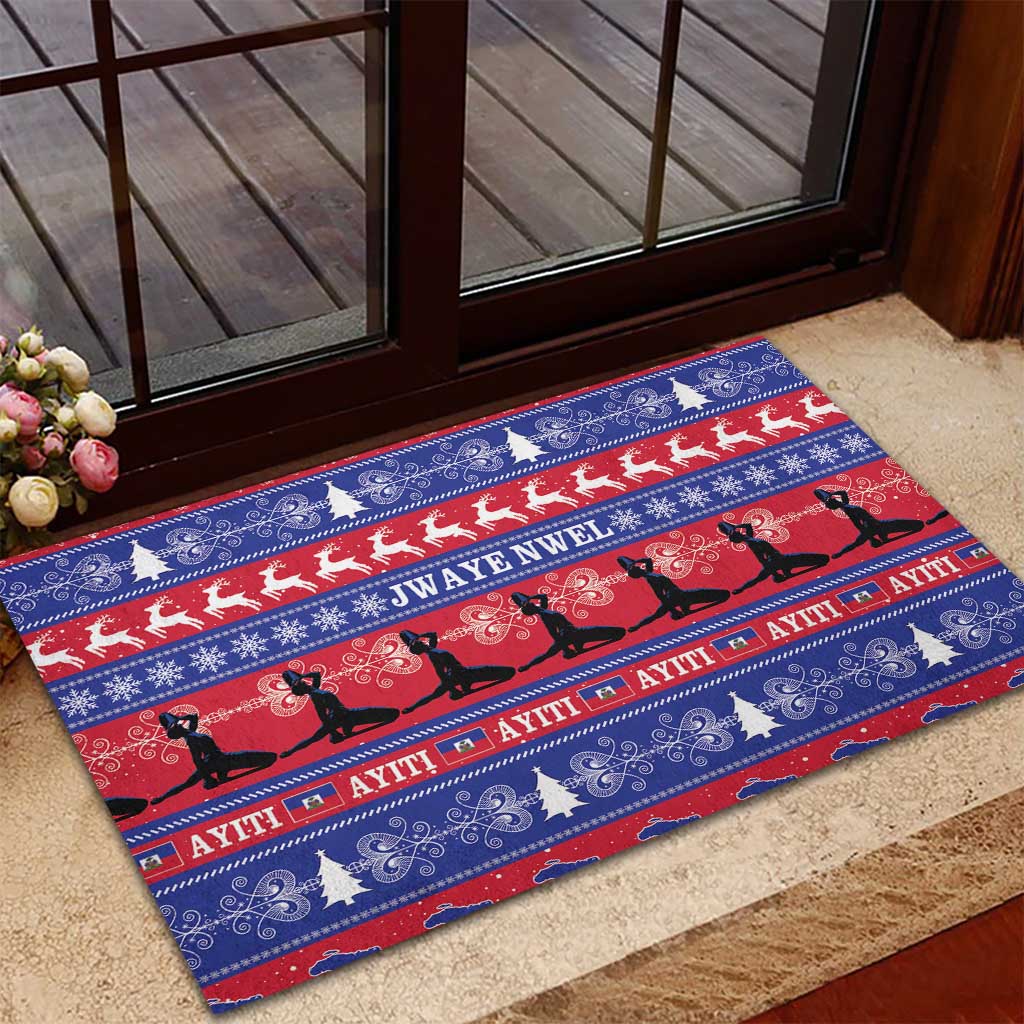 Haiti Christmas Rubber Doormat Jwaye Nwel Ayiti Neg Marron Veve Vodou - Wonder Print Shop
