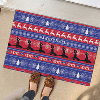 Haiti Christmas Rubber Doormat Jwaye Nwel Ayiti Neg Marron Veve Vodou - Wonder Print Shop