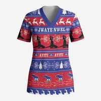 Haiti Christmas Scrub Top Jwaye Nwel Ayiti Neg Marron Veve Vodou - Wonder Print Shop