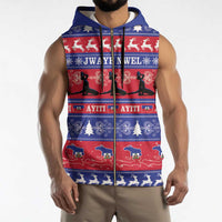 Haiti Christmas Sleeveless Zip Hoodie Jwaye Nwel Ayiti Neg Marron Veve Vodou - Wonder Print Shop