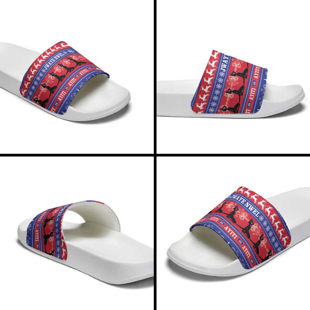 Haiti Christmas Slide Sandals Jwaye Nwel Ayiti Neg Marron Veve Vodou - Wonder Print Shop