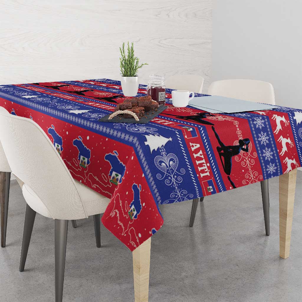 Haiti Christmas Tablecloth Jwaye Nwel Ayiti Neg Marron Veve Vodou - Wonder Print Shop