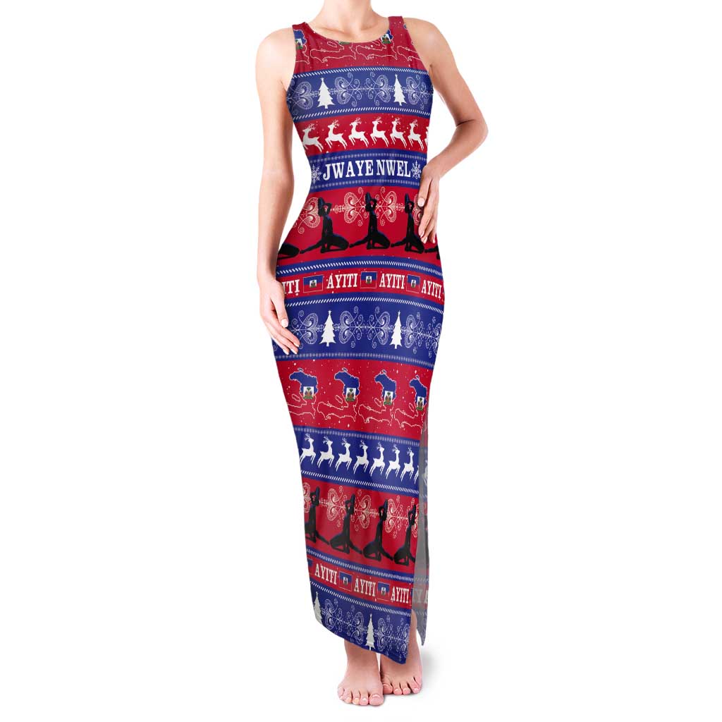 Haiti Christmas Tank Maxi Dress Jwaye Nwel Ayiti Neg Marron Veve Vodou - Wonder Print Shop