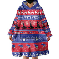 Haiti Christmas Wearable Blanket Hoodie Jwaye Nwel Ayiti Neg Marron Veve Vodou - Wonder Print Shop