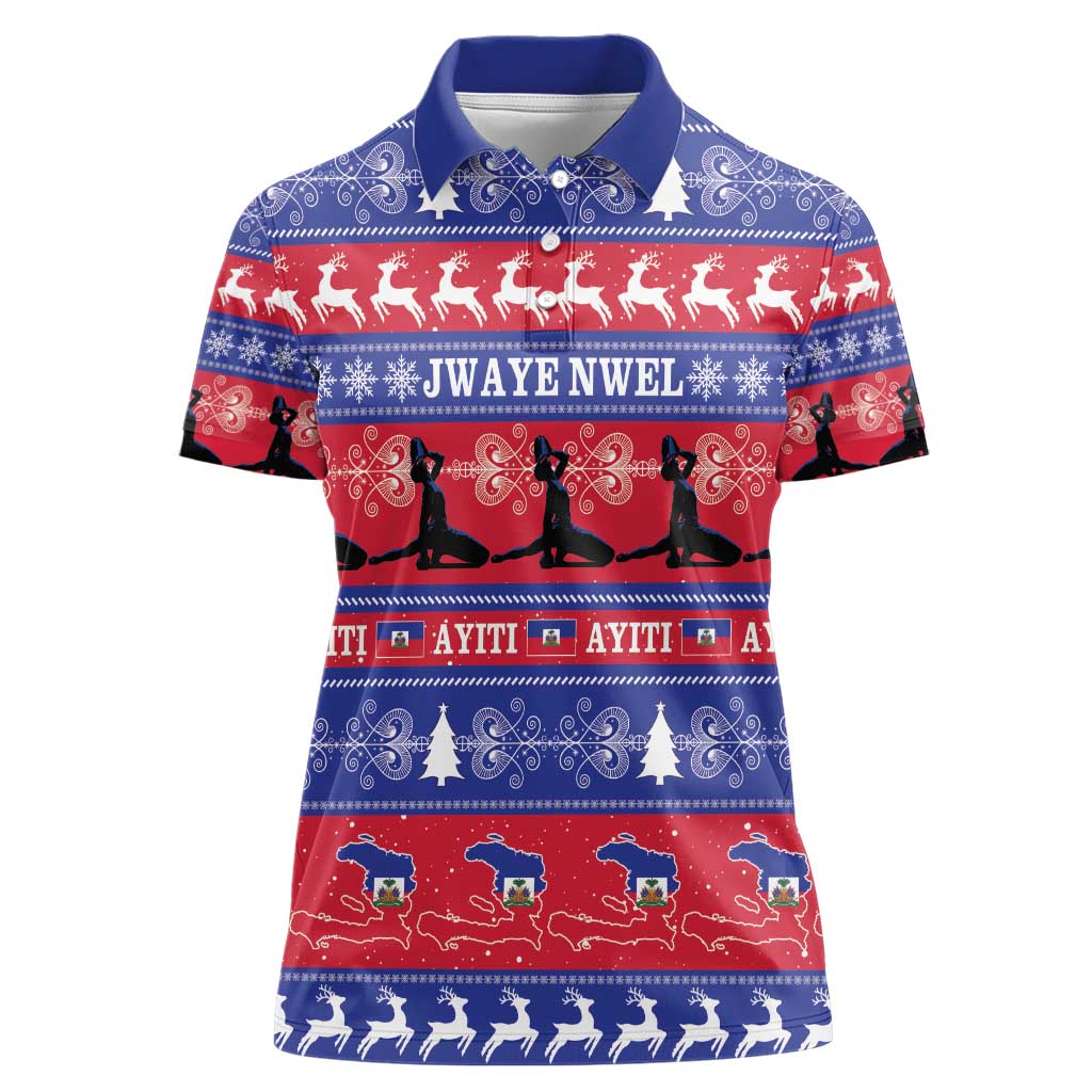 Haiti Christmas Women Polo Shirt Jwaye Nwel Ayiti Neg Marron Veve Vodou - Wonder Print Shop