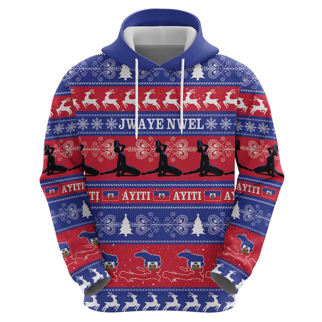 Haiti Christmas Zip Hoodie Jwaye Nwel Ayiti Neg Marron Veve Vodou - Wonder Print Shop