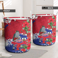 Haiti Independence Day Laundry Basket 1804 Proud Ayiti Map Hispaniolan Trogon - Wonder Print Shop