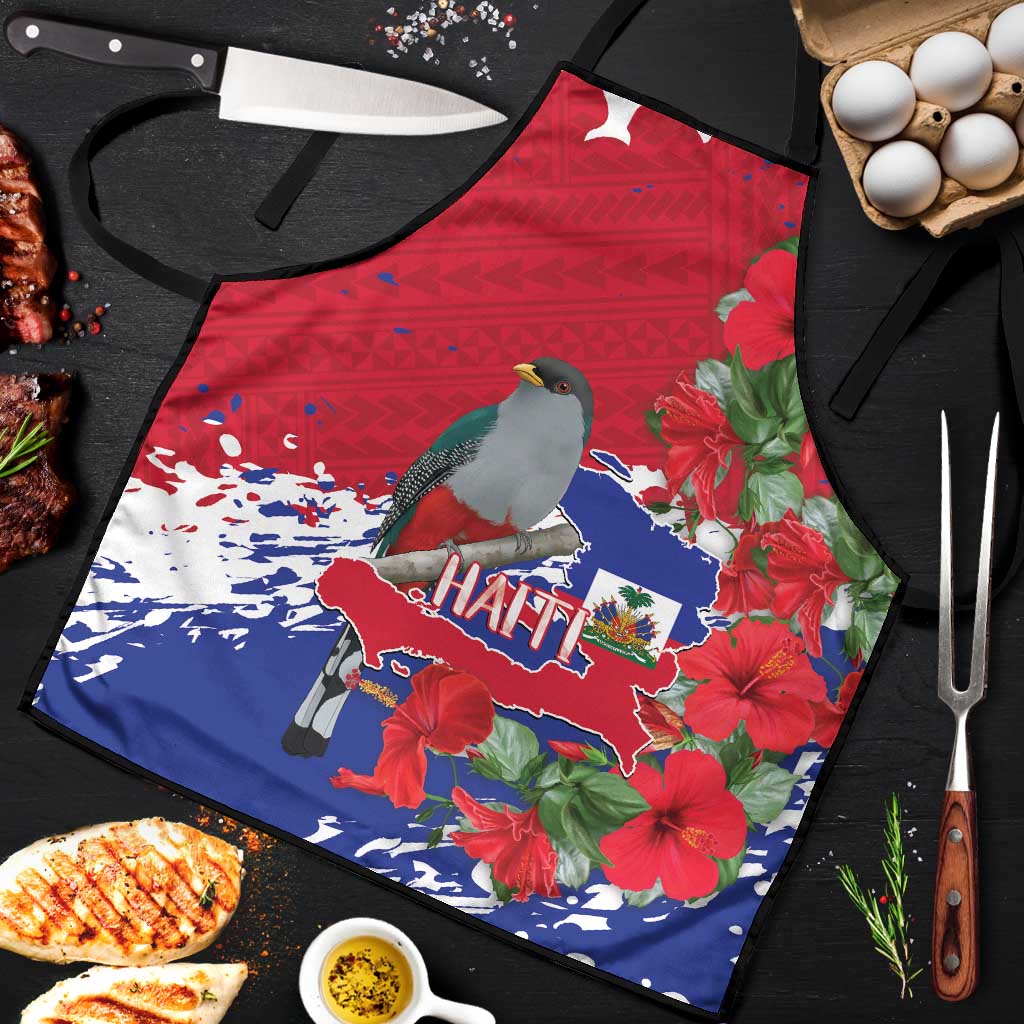 Haiti Independence Day Apron 1804 Proud Ayiti Map Hispaniolan Trogon - Wonder Print Shop