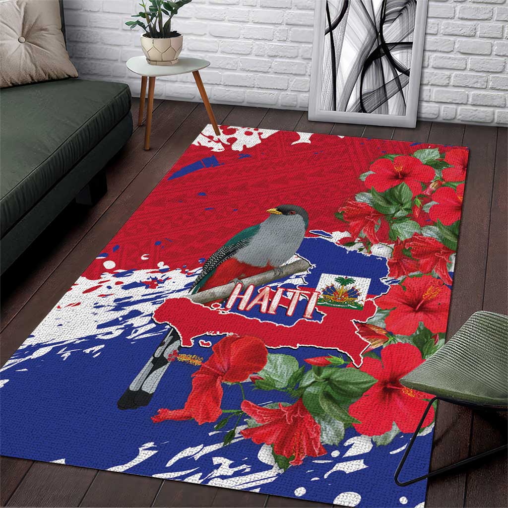 Haiti Independence Day Area Rug 1804 Proud Ayiti Map Hispaniolan Trogon - Wonder Print Shop