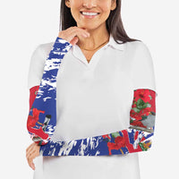 Haiti Independence Day Arm Sleeves 1804 Proud Ayiti Map Hispaniolan Trogon - Wonder Print Shop