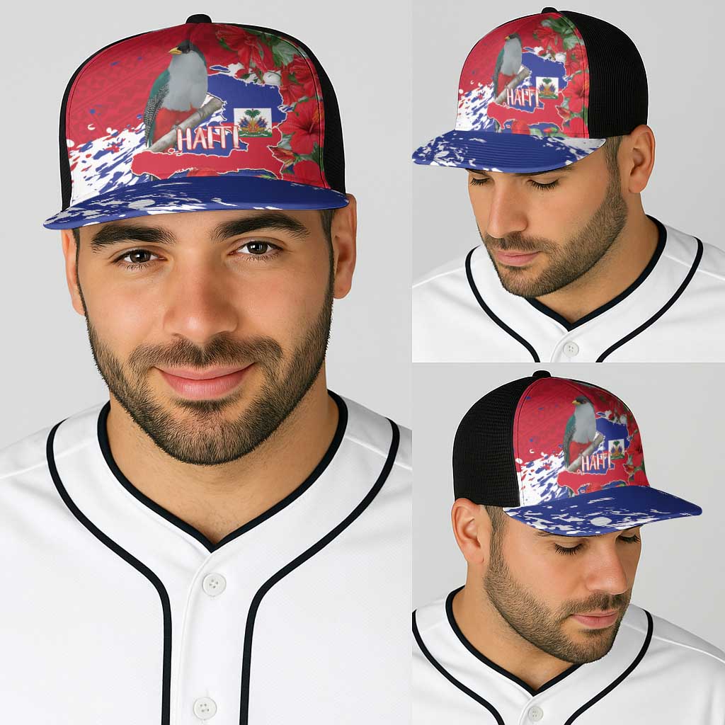 Haiti Independence Day Baseball Net Cap 1804 Proud Ayiti Map Hispaniolan Trogon - Wonder Print Shop