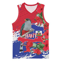 Haiti Independence Day Basketball Jersey 1804 Proud Ayiti Map Hispaniolan Trogon - Wonder Print Shop