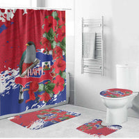 Haiti Independence Day Bathroom Set 1804 Proud Ayiti Map Hispaniolan Trogon - Wonder Print Shop