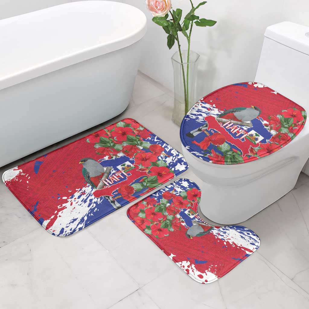 Haiti Independence Day Bathroom Set 1804 Proud Ayiti Map Hispaniolan Trogon - Wonder Print Shop