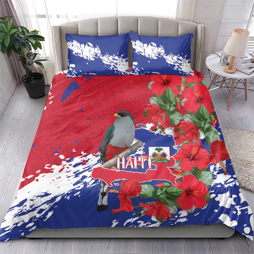 Haiti Independence Day Bedding Set 1804 Proud Ayiti Map Hispaniolan Trogon - Wonder Print Shop
