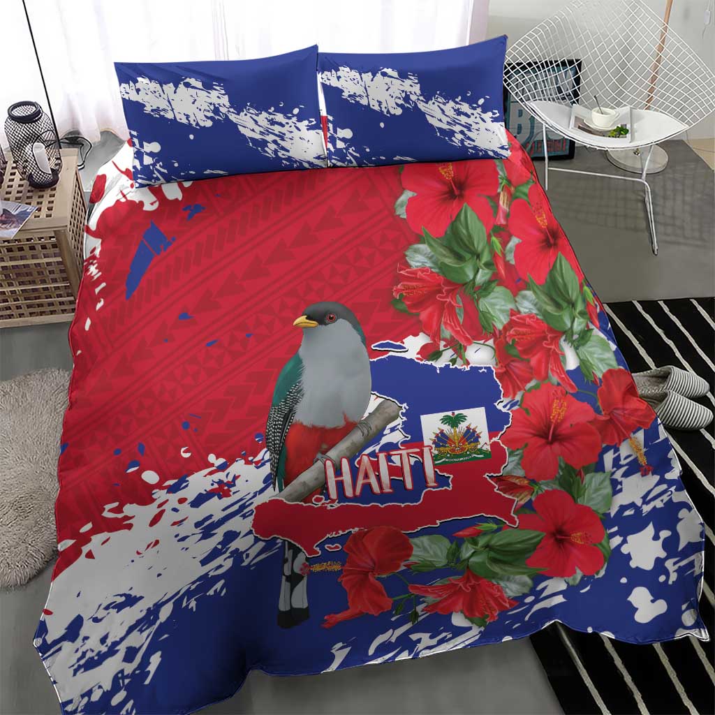 Haiti Independence Day Bedding Set 1804 Proud Ayiti Map Hispaniolan Trogon - Wonder Print Shop