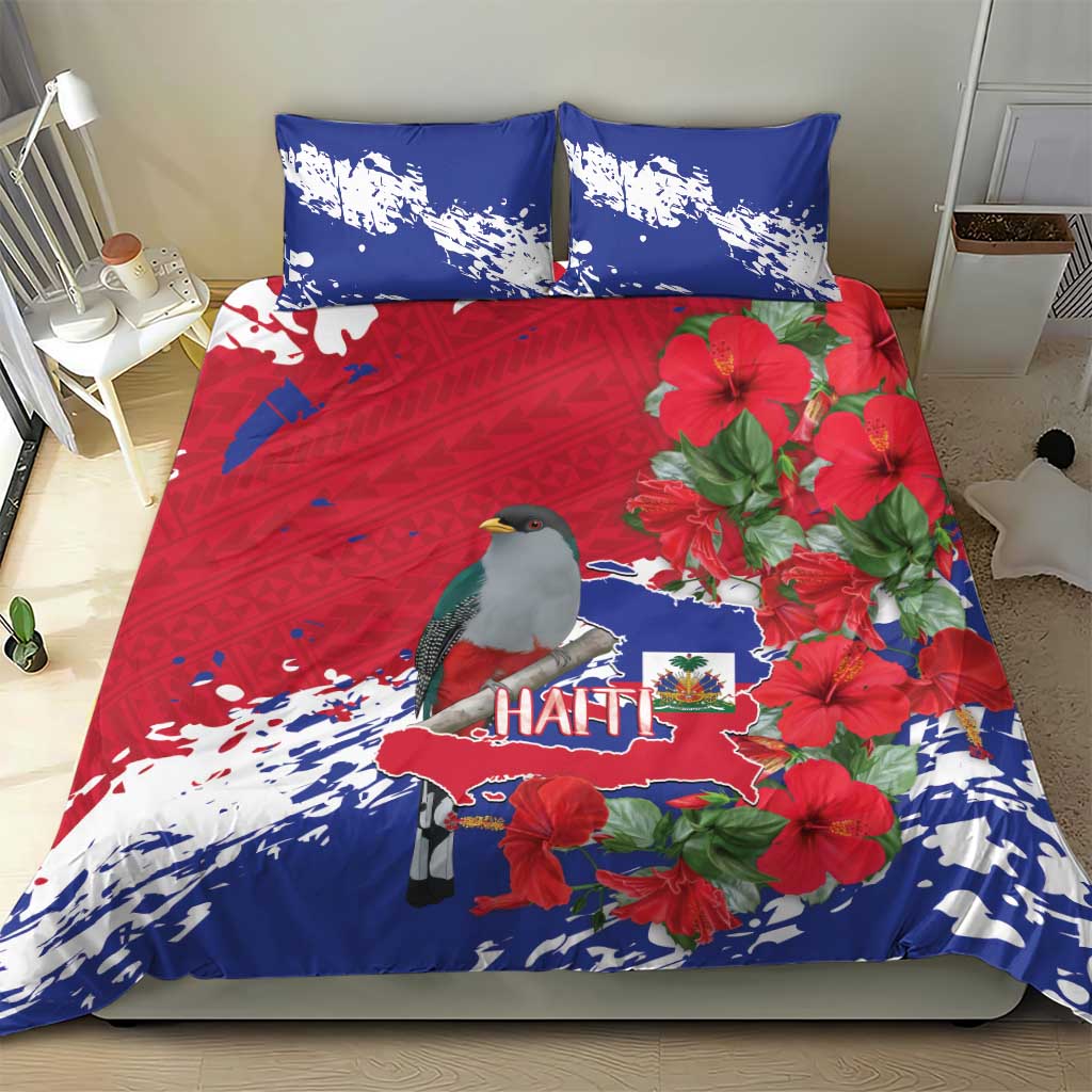 Haiti Independence Day Bedding Set 1804 Proud Ayiti Map Hispaniolan Trogon - Wonder Print Shop