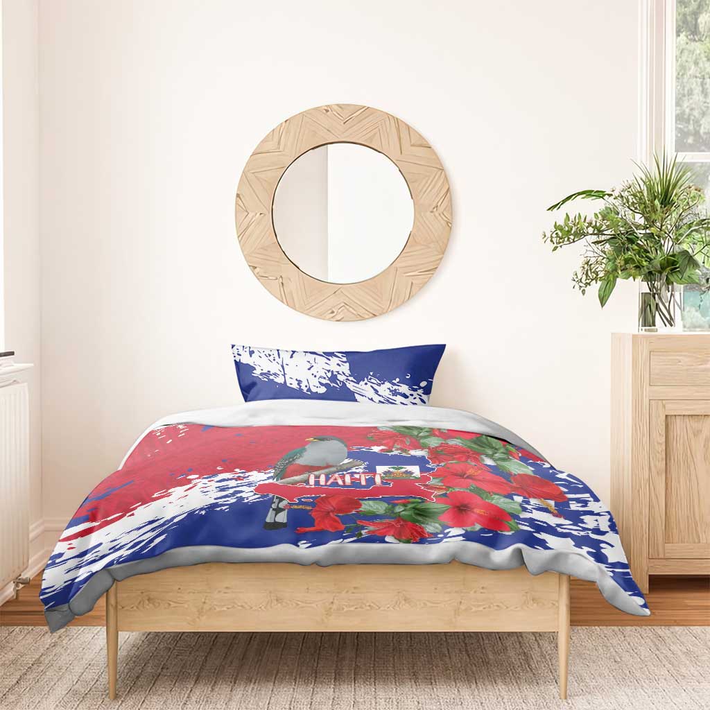 Haiti Independence Day Bedding Set 1804 Proud Ayiti Map Hispaniolan Trogon - Wonder Print Shop