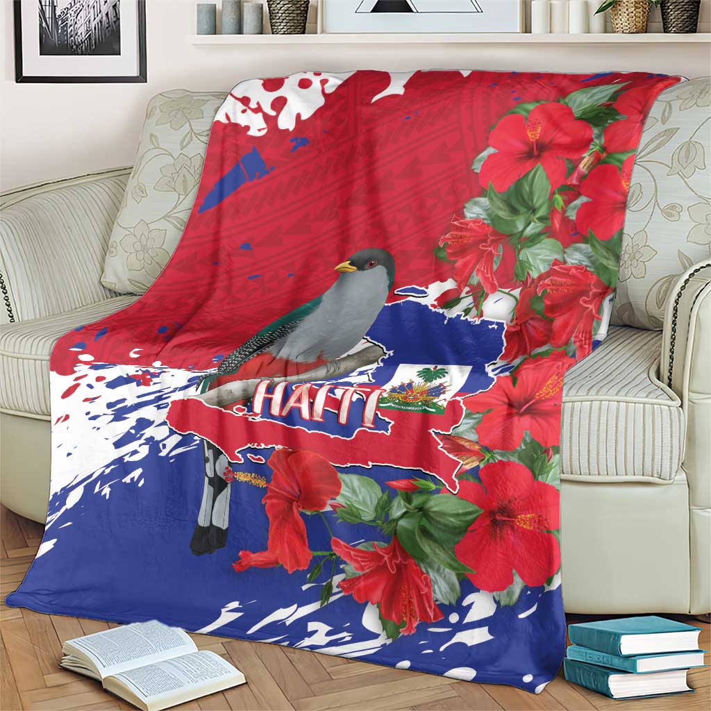 Haiti Independence Day Blanket 1804 Proud Ayiti Map Hispaniolan Trogon - Wonder Print Shop