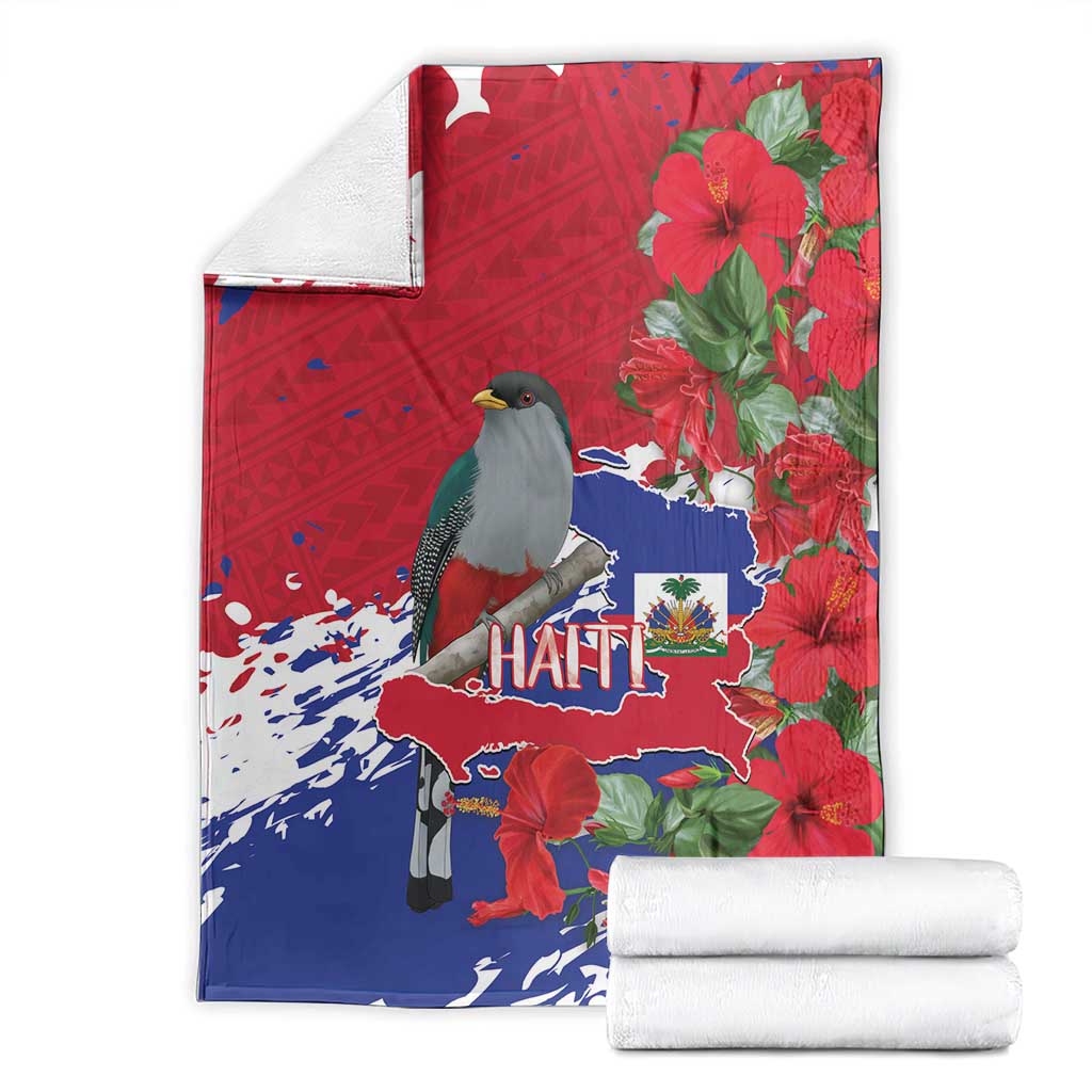 Haiti Independence Day Blanket 1804 Proud Ayiti Map Hispaniolan Trogon - Wonder Print Shop
