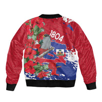 Haiti Independence Day Bomber Jacket 1804 Proud Ayiti Map Hispaniolan Trogon - Wonder Print Shop