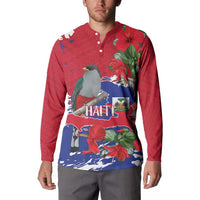 Haiti Independence Day Button Sweatshirt 1804 Proud Ayiti Map Hispaniolan Trogon - Wonder Print Shop