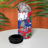 Haiti Independence Day 4 in 1 Can Cooler Tumbler 1804 Proud Ayiti Map Hispaniolan Trogon - Wonder Print Shop