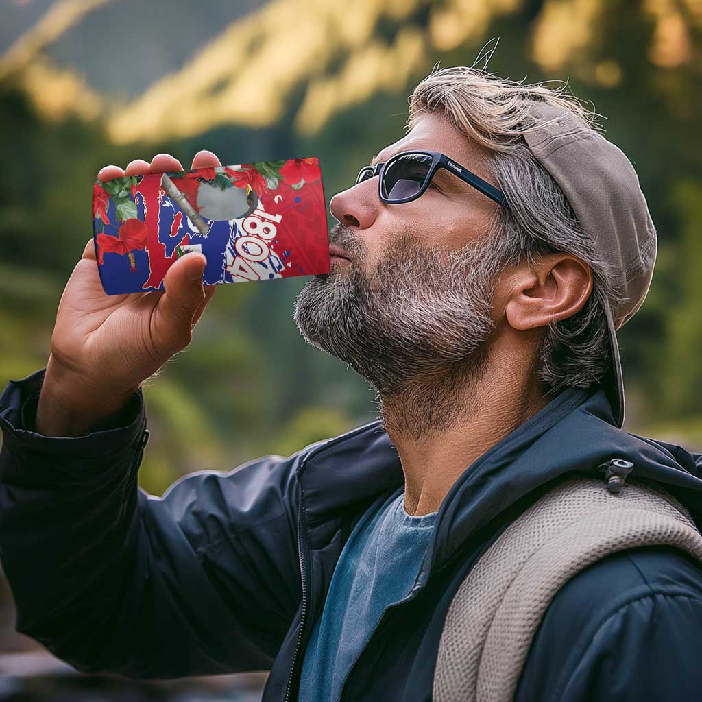 Haiti Independence Day 4 in 1 Can Cooler Tumbler 1804 Proud Ayiti Map Hispaniolan Trogon - Wonder Print Shop