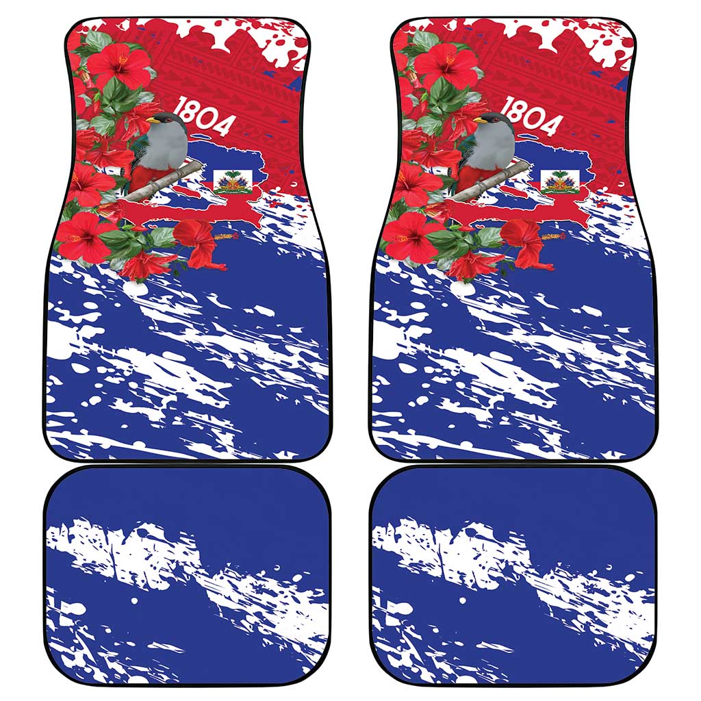 Haiti Independence Day Car Mats 1804 Proud Ayiti Map Hispaniolan Trogon - Wonder Print Shop