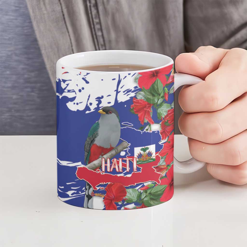 Haiti Independence Day Ceramic Mug 1804 Proud Ayiti Map Hispaniolan Trogon - Wonder Print Shop