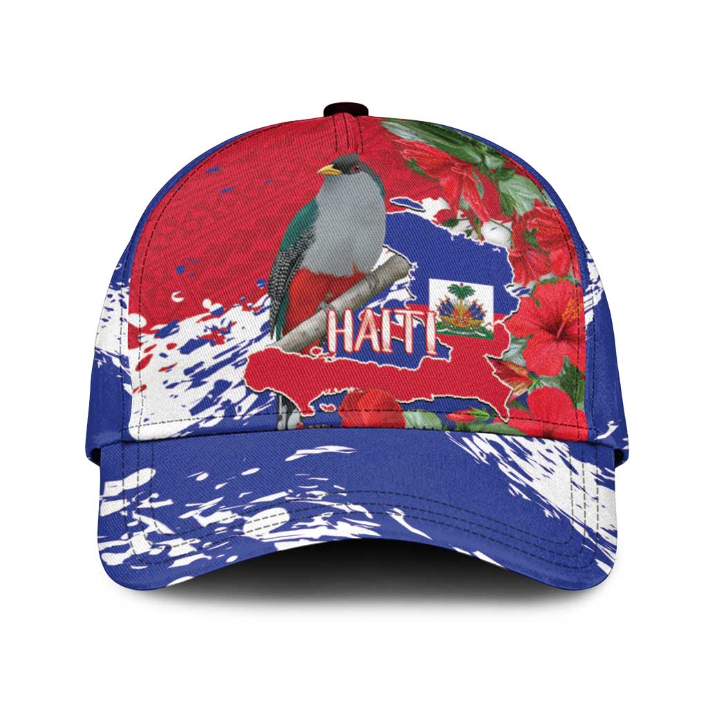 Haiti Independence Day Classic Cap 1804 Proud Ayiti Map Hispaniolan Trogon - Wonder Print Shop