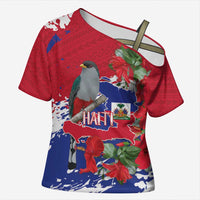 Haiti Independence Day Cross Shoulder Shirt 1804 Proud Ayiti Map Hispaniolan Trogon - Wonder Print Shop