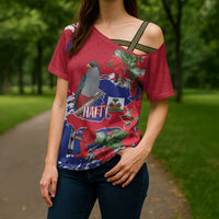 Haiti Independence Day Cross Shoulder Shirt 1804 Proud Ayiti Map Hispaniolan Trogon - Wonder Print Shop