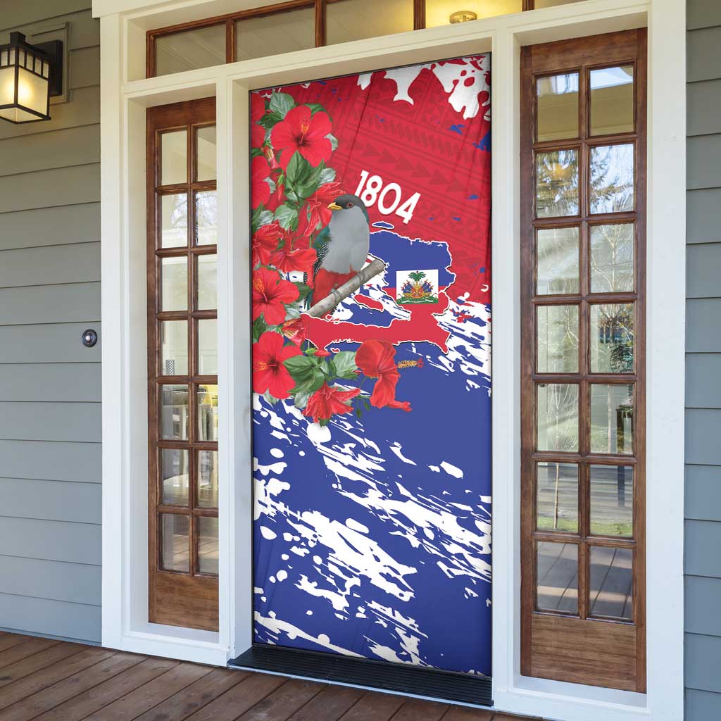 Haiti Independence Day Door Cover 1804 Proud Ayiti Map Hispaniolan Trogon - Wonder Print Shop