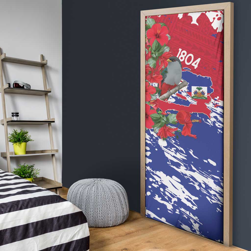 Haiti Independence Day Door Cover 1804 Proud Ayiti Map Hispaniolan Trogon - Wonder Print Shop