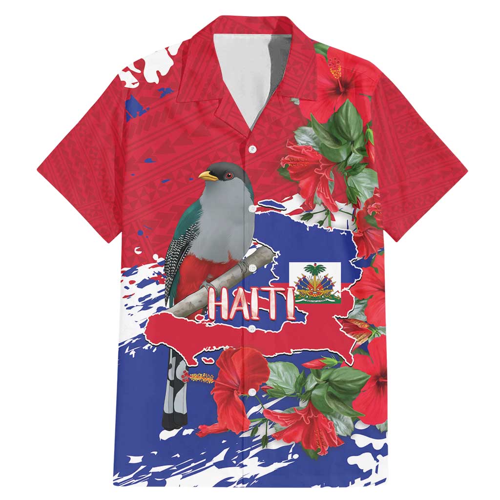 Haiti Independence Day Family Matching Mermaid Dress and Hawaiian Shirt 1804 Proud Ayiti Map Hispaniolan Trogon - Wonder Print Shop