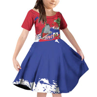 Haiti Independence Day Family Matching Off Shoulder Short Dress and Hawaiian Shirt 1804 Proud Ayiti Map Hispaniolan Trogon - Wonder Print Shop