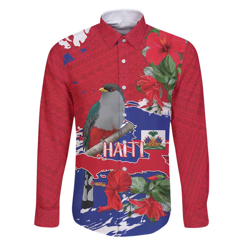 Haiti Independence Day Family Matching Puletasi and Hawaiian Shirt 1804 Proud Ayiti Map Hispaniolan Trogon - Wonder Print Shop