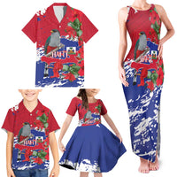 Haiti Independence Day Family Matching Tank Maxi Dress and Hawaiian Shirt 1804 Proud Ayiti Map Hispaniolan Trogon - Wonder Print Shop