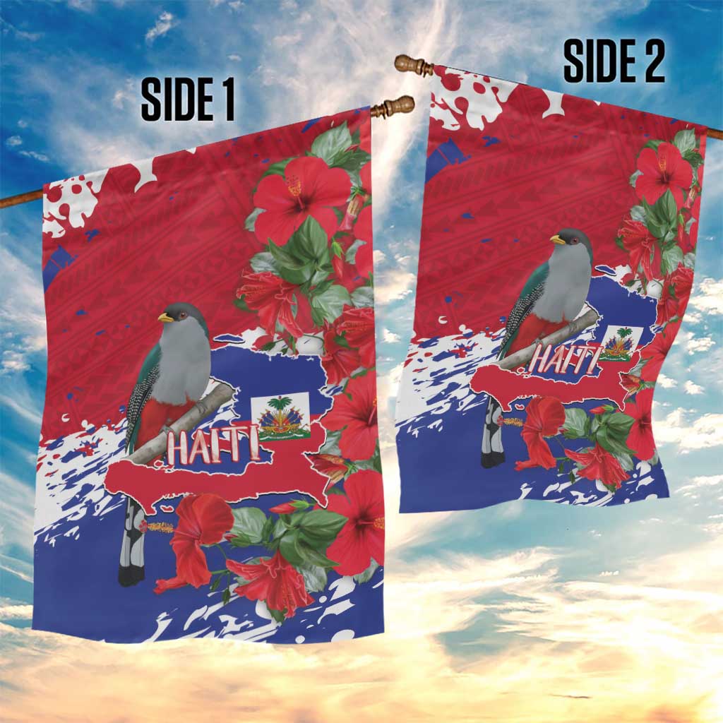 Haiti Independence Day Garden Flag 1804 Proud Ayiti Map Hispaniolan Trogon - Wonder Print Shop