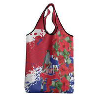 Haiti Independence Day Grocery Bag 1804 Proud Ayiti Map Hispaniolan Trogon - Wonder Print Shop