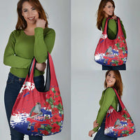 Haiti Independence Day Grocery Bag 1804 Proud Ayiti Map Hispaniolan Trogon - Wonder Print Shop