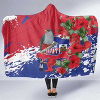 Haiti Independence Day Hooded Blanket 1804 Proud Ayiti Map Hispaniolan Trogon - Wonder Print Shop