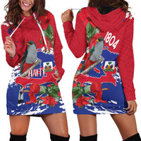 Haiti Independence Day Hoodie Dress 1804 Proud Ayiti Map Hispaniolan Trogon - Wonder Print Shop