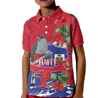 Haiti Independence Day Kid Polo Shirt 1804 Proud Ayiti Map Hispaniolan Trogon - Wonder Print Shop